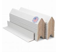 IDL Packaging Cardboard Edge Protector 2" x 2" x 12", Pack of 50 - White Kraft Cardboard Corner Protectors for Shipping - V-Board Reinforced Pallet Edge Protector - Eliminates Shifting of Packaging