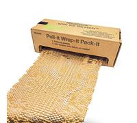 IDL Packaging HexcelWrap Cushioning Kraft Paper 15.25" x 300' in Self-Dispensed Box - Eco-Friendly Honeycomb Alternative to Bubble Wrap - Innovative Packing Paper Roll for Shipping and Moving