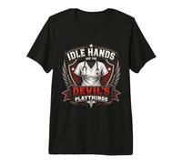 Idle Hands are The Devil's Playthings Vintage Nurse Crest Premium T-Shirt