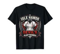 Idle Hands are The Devil's Playthings Vintage Nurse Crest T-Shirt