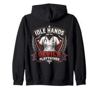 Idle Hands Are The Devil's Playthings Vintage Nurse Crest Zip Hoodie