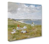 Idle Hours by William Merritt Chase Canvas Print | Gallery Wrapped 30mm Frame Wall Art | 14x14 inches | Ready to Hang | Modern Picture | Living Room Bedroom Lounge Office