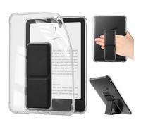 iDLEHANDS Clear Case for 7" Tablet Case - Ultra Slim Soft TPU Transparent Cover & Lightweight with Hand-Strap & Stand, not Compatible with Kobo Clara, Black