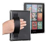 iDLEHANDS Clear Case for 7" Tablet Case - Ultra Slim Soft TPU Transparent Cover & Lightweight with Hand-Strap, not Compatible with Kobo Clara, Black
