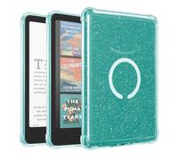 iDLEHANDS Magnetic Clear Case for 7" Kindle Paperwhite 12th Gen 2024 and Kindle Colorsoft - with AirBag Compatible with iPhone MagSafe, for Samsung/Belkin/Anker Wireless Charging Pads, Glitter White