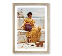Idleness by John William Godward Framed Print | A2 Oak Framed Wall Art | Ready to Hang | Modern Nature Picture | Living Room Bedroom Lounge Office