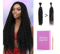 IDN BEAUTY Human Braiding Hair 16 Inch 50g Bulk Human Hair For Braiding Kinky Curly Natural Black Bulk Human Hair For BoHo Braids No Weft 15A Vietnam Virgin Braiding Hair