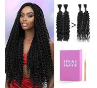 IDN BEAUTY Human Braiding Hair 20 Inch 100g Bulk Human Hair For Braiding Kinky Curly Natural Black Bulk Human Hair For BoHo Braids No Weft 15A Vietnam Virgin Braiding Hair