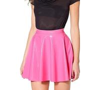 IDOBLO Latex Mini Skirt Women Summer Rubber Skirtcrubber Miniskirt,Pink,L