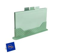 IDOBY Plastic Chopping Board Set of 3 with Stand, Three Kitchen Boards Dishwasher Safe, Snack Board Set Kitchen with Marking, Hygienic Kitchen Accessories (Green Horizontal)
