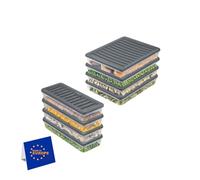 IDOBY Stackable Food Storage Containers, Storage Container Set, Freezer & Fridge Organiser with Lid, Frost-proof up to -25 °C, Reusable Food Boxes (8 Mixed (4 x 1170, 4 x 2400))