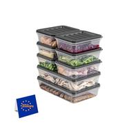 IDOBY Stackable Food Storage Containers, Storage Container Set, Freezer & Fridge Organiser with Lid, Frost-proof up to -25 °C, Reusable Food Boxes (8 Mixed (6 x 600 2 x 1200))