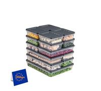 IDOBY Stackable Food Storage Containers, Storage Container Set, Freezer & Fridge Organiser with Lid, Frost-proof up to -25 °C, Reusable Food Boxes (15 Mixed)