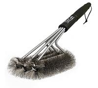 iDoCare BBQ Grill Brush - 18" - 3 Stainless Steel Brushes in 1 - Best Barbecue Grill Cleaning Brush Provides 360° Cleaning - Perfect For Weber, Char-Broil, Gas, Electric, Porcelain & Infrared Grills