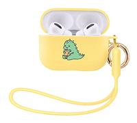 Idocolors AirPods Pro 2 Case, Cute Dinosaur Printed Protective Cover with Lanyard
