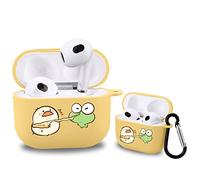 Idocolors Compatible with Airpods 3rd Generation Case, Cute Airpods 3 Case Cover Frog and Chick Printed Protective Women Girl with Keychain for Apple Airpods 3rd Gen Case