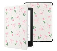Idocolors Cute Case for 7" Kindle Paperwhite 12th Generation 2024 New Kindle Paperwhite, New Paperwhite Case 2024 e-Reader - Ultra-Thin Lightweight Protective Cover with Auto Sleep/Wake, Tulip