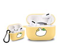 Idocolors Cute Duck Frog Case Compatible with Airpods Pro Yellow Soft TPU, Supports Wireless Charging Shockproof Protective Cover for Airpods Pro