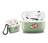 Idocolors Cute Heart Frog Case Compatible with Airpods Pro Green Soft TPU, Supports Wireless Charging Shockproof Protective Cover for Airpods Pro
