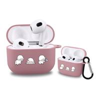 Idocolors Cute Sheep Case for Airpods 3rd Generation with Carabiner Lotus Pink[ Supports Wireless Charging ] Soft TPU Cover Cartoon Animal Pattern Protective for Apple Airpods 3