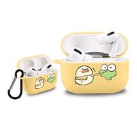 Idocolors Frog and Chick Case for AirPods Pro with Keychain, Cute Animal Design Protective Soft TPU Cover Compatible with AirPods Pro Charging Yellow Case for Women Girls Kids