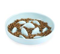 IDOGCHEW Ceramic Cat Bowl Slow Feeder Anti-Gulping Anti Vomiting, Cat Puzzle Feeder for Wet Food Dry Food Slow Down Pet Eating Healthy Diet Feeding Spill Proof Pet Bowls Non-Slip Bottom for Cat Kitty