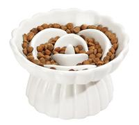 IDOGCHEW Slow Feeder Cat Bowl Ceramic 14x8.5cm(5.5x3.35in)
