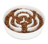 IDOGCHEW Slow Feeder Dog Bowl Ceramic, Slow Down Eating Food for Prevent Bloat Anti Choking, Maze Puzzle Feeder Feeding Bowls for Dogs Healthy Digestion Weight Control 15.3x3.5 cm(6.02x1.38 in)
