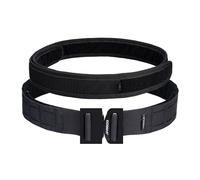IDOGEAR 2" Tactical MOLLE Belt with 1.75" Inner Belt Set Quick Release Metal Buckle Belt Heavy Duty Hook-and-Loop Laser-Cut Belts (Small(30''-34''), Black)