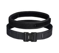 IDOGEAR 2" Tactical MOLLE Belt With 1.75" Nylon Inner Belt Quick-Release Metal Buckle Belt for Outdoor, Military & EDC(Black, Medium)
