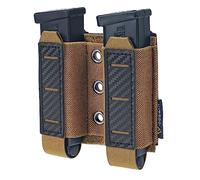 IDOGEAR Mag Pouch Molle Magazine Pouch 9MM Double Stack Elastic Magazine Holster with Inner Loop Panel Laser-Cut Mag Carrier (Coyote Brown)