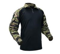 IDOGEAR OUTDOOR G3 Combat Shirts Camo Military Shirts with 4 Pockets Tactical Assault Long Sleeve for Paintball Airsoft, Vts, L