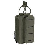 IDOGEAR Single Mag Pouches 5.56mm & 9mm Kangaroo Magazine Pouch Elastic Tactical Open Top MOLLE Pouch for Rifle and Pistol M4 M16 AR 5.56 9mm .40 S&W .45 ACP Magazines Laser-Cut Style (Ranger Green)