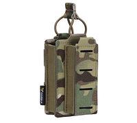 IDOGEAR Single Mag Pouches 5.56mm & 9mm Kangaroo Magazine Pouch Elastic Tactical Open Top MOLLE Pouch for Rifle and Pistol M4 M16 AR 5.56 9mm .40 S&W .45 ACP Magazines Laser-Cut Style (camo)