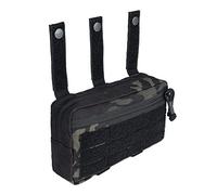 IDOGEAR Tactical Dump Drop Pouch Molle Sub Abdominal Carrying Kit Bag Tactical Pouches with Hook and Loop Panel for Vest 500D Nylon Dual-Purpose (Camo Black)