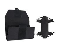 IDOGEAR Tactical Molle Phone Pouch Camo Chest Holder for Vest Plate Utility Military Small Carrier Universal Screen Size 4.7''-6.8'' (Black)