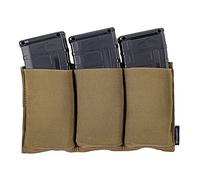 IDOGEAR Triple Magazine Pouches Molle Elastic Mag Pouch Open-top Mag Carrier for M4/M16/AR 5.56mm Rifle Magazines (Coyote Brown)