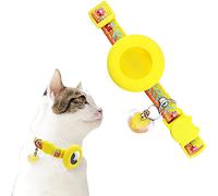 IDOLPET Airtag Cat Collar Breakaway with Bells and Heart Pendant for Girl Cats Cute Floral Cat Collars Kitten Collars for Cat Kitten Kitty Puppy Rabbit (Floral - Yellow)