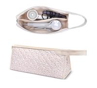 idoltimes Quilted Hair Tools Travel Bag, Compatible with Dyson Airwrap Styler, Portable Cotton Floral Organizer Case for Shark FlexStyle Attachments Storage, Petite Floral