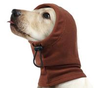 IDOMIK Dog Calming Hoodie,Ear Wraps for Dog to Calm Anxiety,Doggy Ears Head Cover for Noise Protection,Snoods for Pets Grooming Force Drying Fireworks,Pet Hematoma Ear Wrap Headband,Coffee,S