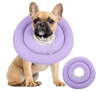 IDOMIK Dog Recovery Collar, Waterproof Soft Dog Cone After Surgery, Comfy Protective Elizabethan Collar Alternative for Dogs Cats, Adjustable Pet Neck Donut Cone Anti-Licking Biting Wounds,Purple,L