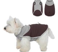 IDOMIK XS Fleece Dog Sweater,Soft Dog Fleece Jacket with Leash Hole & Adjustable Back,Warm Winter Coat Vest for Fall Cold Weather,Pullover Pet Sweatshirt for Chihuahua Yorkshire Maltese,Brown,XS