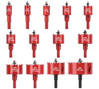 Idong 13PCS Bi-Metal Hole Saw Sets with Arbor and Pilot Bit, 18mm-75mm Hole Cutter Set, Drill Bit for Cutting Wood, Plywood, Plastic, Drywall, Thin Metal Sheet, Ideal for DIY Projects & Workshop Tasks