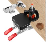 Idong 35mm Hinge Boring Double clamp Cabinet Door Opener Woodworking Hole Drilling Guide Locator Fixture Aluminum Alloy Hole Opener Template