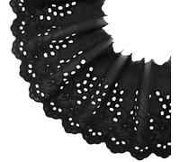 IDONGCAI Eyelet Lace Trim Floral Embroidery Cotton Lace with Eyelet 5.2Inch 3Yards (Black)