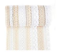 IDONGCAI Ribbon Cotton Lace Trim Guipure Gift Wrapping Lace Ribbon Vintage DIY Sewing Craft Mix 40 Yards (5 Yard Each)