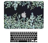 iDonzon Case for MacBook Air 13 inch A1466 A1369 2010-2017 Release, 3D Effect Matte Black See Through Hard Cover & Keyboard Cover Only Compatible Older Version Mac Air 13.3 inch - Green Plants