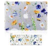 iDonzon Case for MacBook Pro 16 inch (A2141, 2020 2019 Release), 3D Effect Matte Clear See Through Hard Cover &Keyboard Cover Compatible Mac Pro 16 inch with Touch Bar and Touch ID, Floral Pattern
