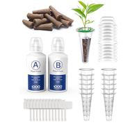 iDOO Replacement Hydroponic Growing Accessories - 12 Growth Sponges, 12 Basket Kit, 12 Label Cards, 12 Domes and A&B Solid Nutrient for Hydroponics Growing System