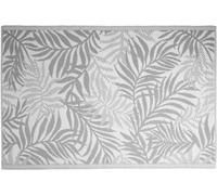 idooka Grey & White Leaves Outdoor Rug Camping Floor Mat Picnic Blanket 90 X 180Cm